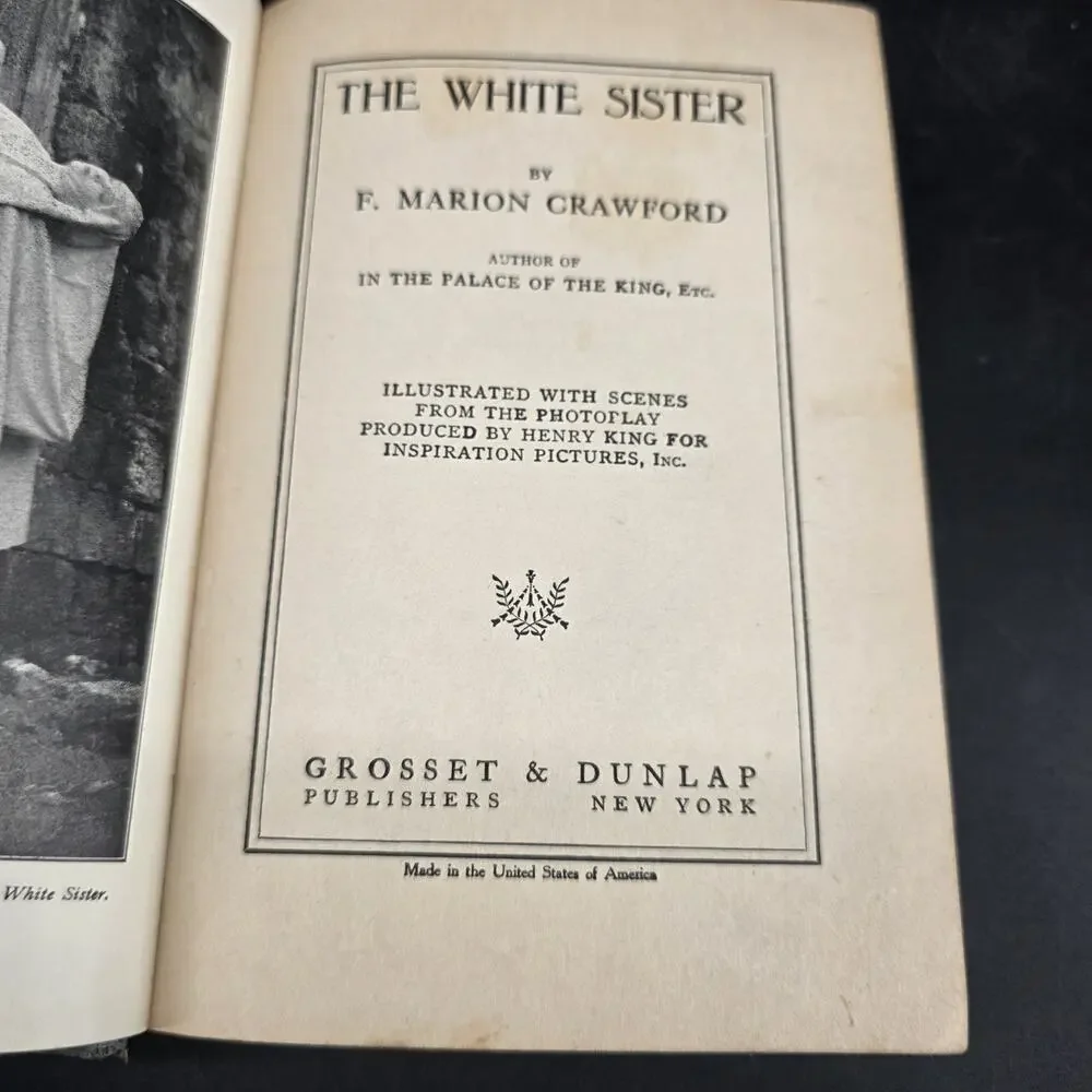 The White Sister F. Marion Crawford 1913 Grosset & Dunlap Photoplay Edition